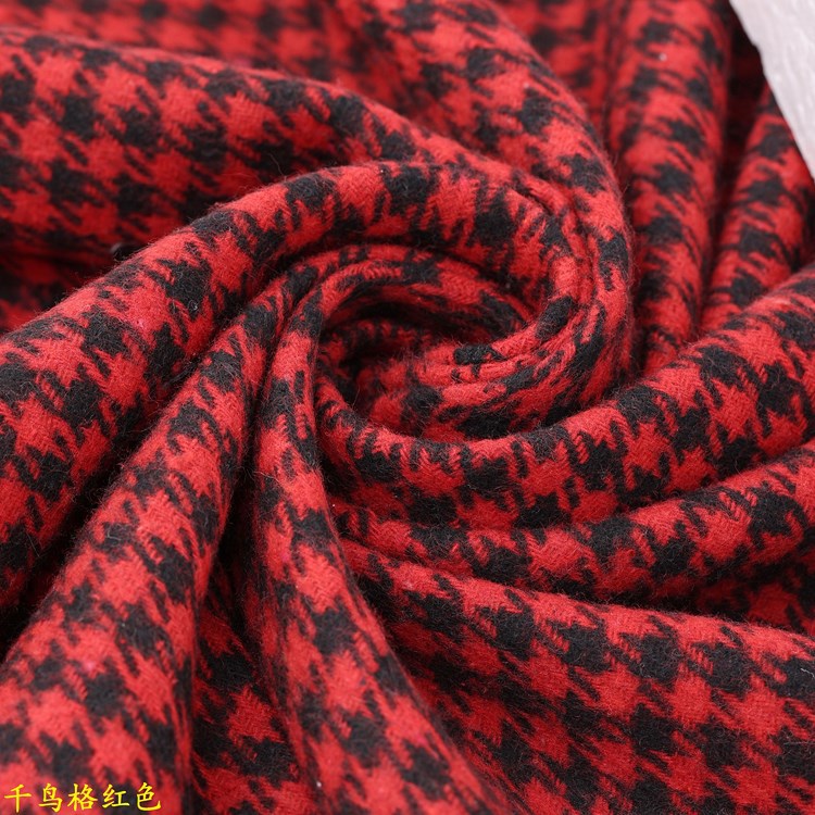 千鸟格粗棉纱色织提花布收纳盒包装时尚小香风外套汽车坐垫布料纺织棉类平布详情42