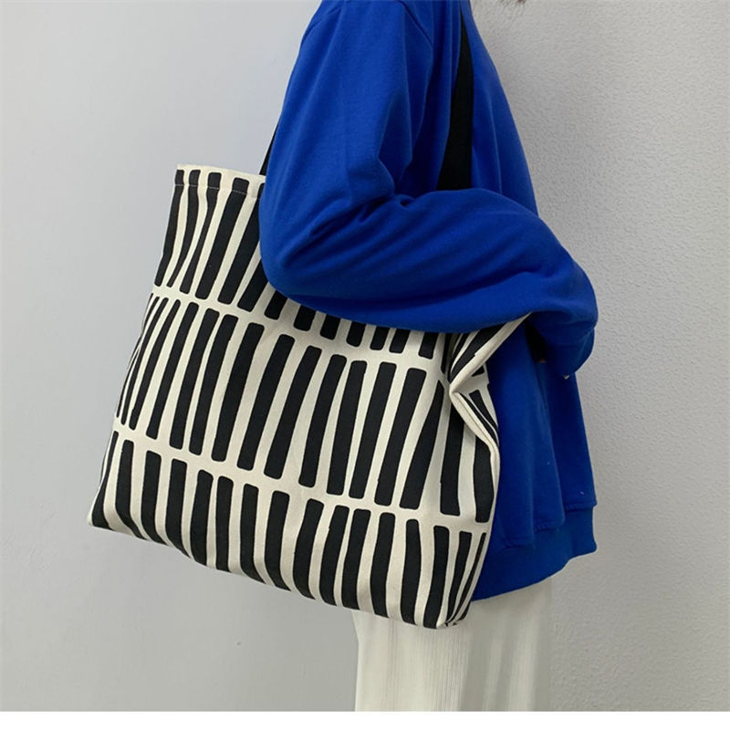 New minimalist design canvas bag for women, single-shoulder, college students, zipper handbag for class, canvas shopping bag in 2025 pic 8