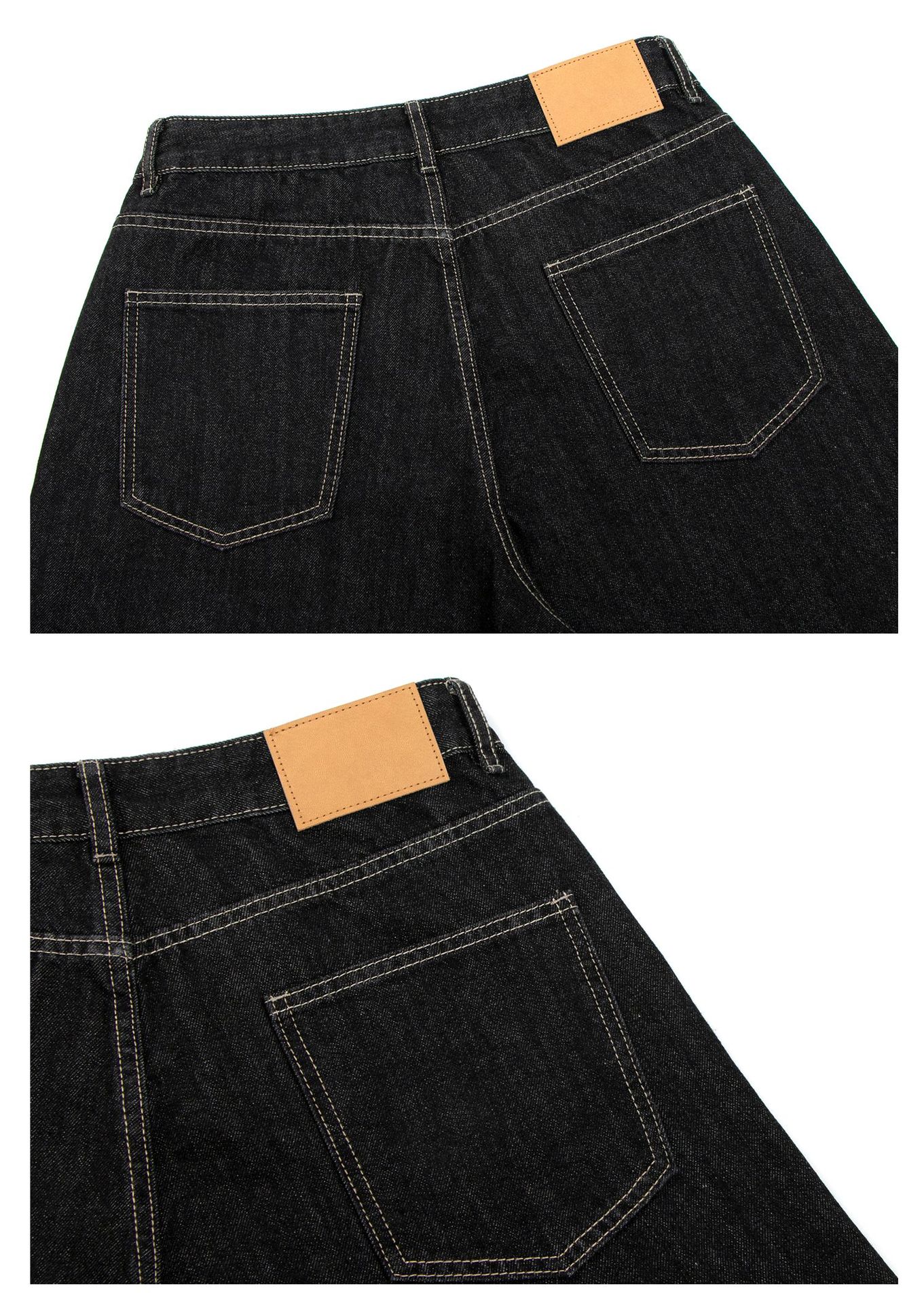 befearless美式复古原牛七分牛仔裤男女夏季潮牌宽松廓形休闲短裤详情7