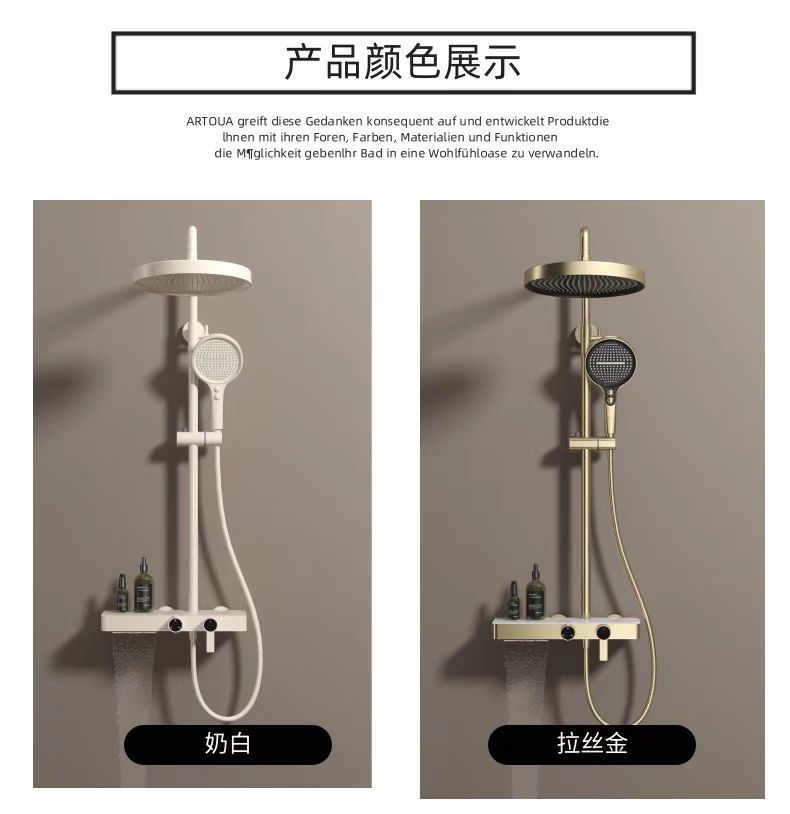Customized hotel engineering shower head set, lift pressure-increasing nozzle, storage rack, cold and hot copper core shower, bath and bathroom pic 8
