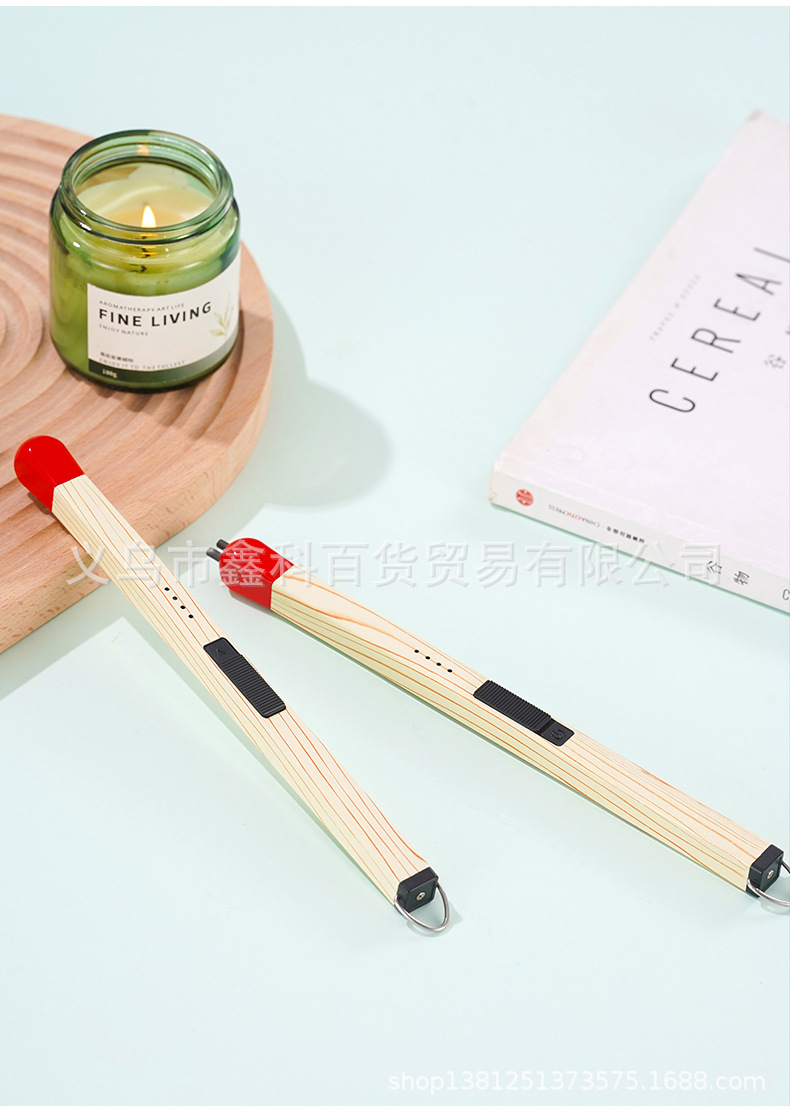 JL821创意火柴头香薰蜡烛加长煤气灶电子充电点火器点枪打火机详情14