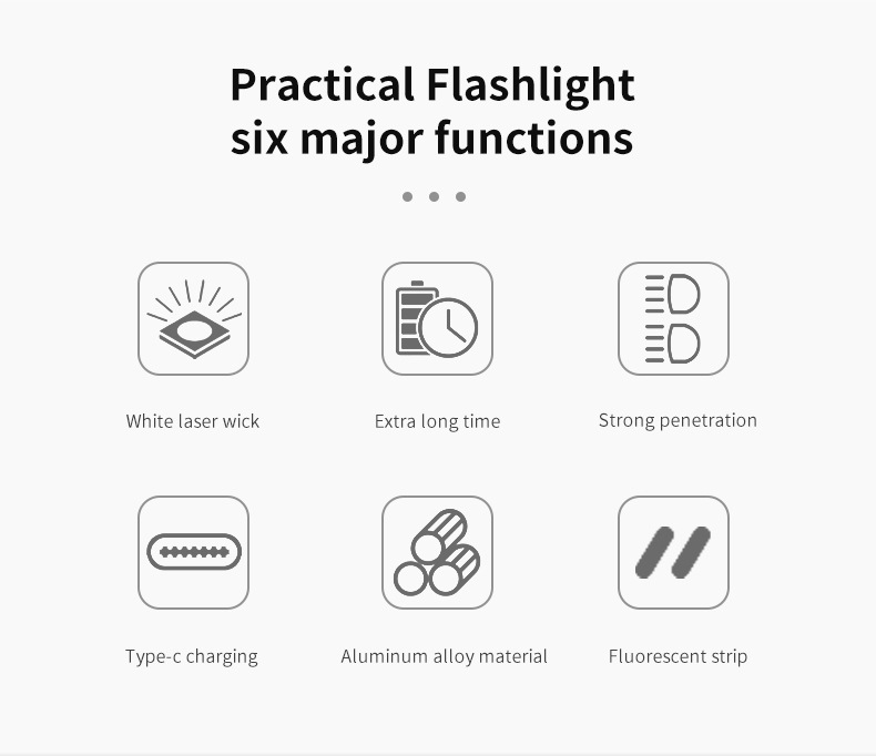 跨境热卖批发变焦强光手电快充铝合金远射充电宝高亮白激光手电筒详情5