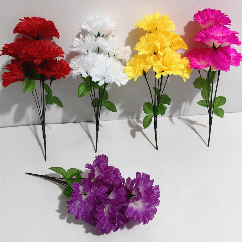 清明节仿真菊花花束祭坟扫墓用品花摆放假花 上坟思念菊批发详情7