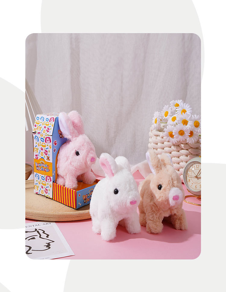 The new electric plush rabbit toy can walk, bark and move its ears. It is an electric white rabbit pet toy dog pic 9