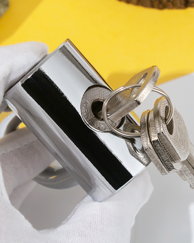 Hammer padlock, hammer blade chrome-plated lock, warehouse door lock head, chain lock, safety padlock pic 6