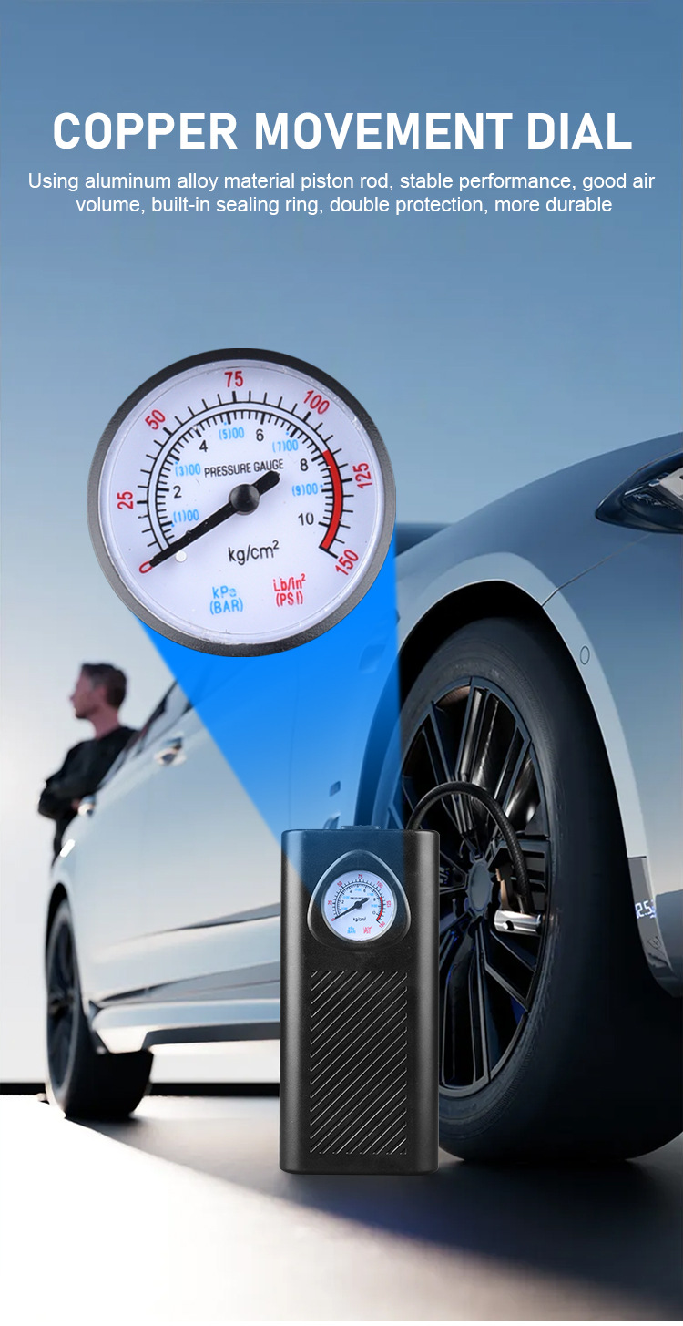 跨境车家双用无线充气泵打气筒便携电动车轿车摩托车自行车充电打详情8