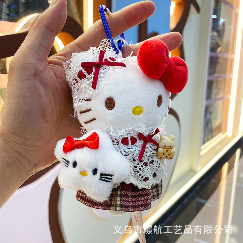 【正版】hellokitty毛绒公仔钥匙扣包包挂件背包小挂件三丽鸥玩偶详情14