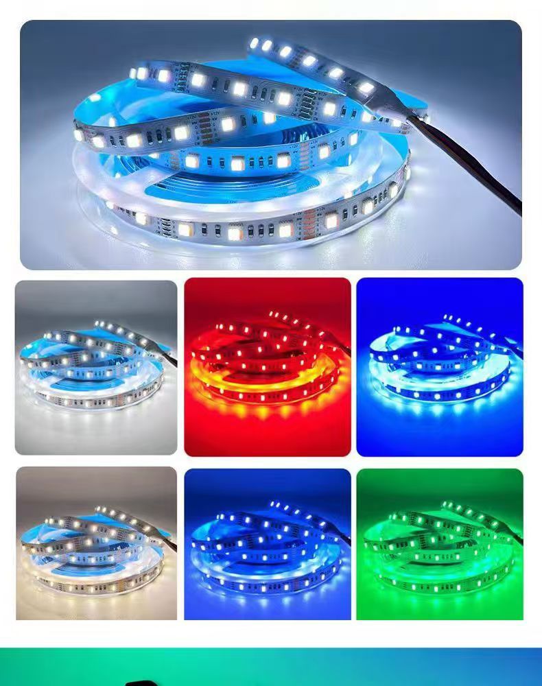 rgbcw智能幻彩灯带24伏自粘RGBW七彩RGBCW全彩变色led贴片软灯条详情24