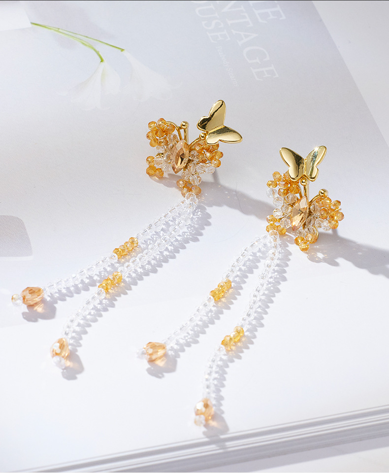 轻奢品牌原创耳环耳坠高档水晶长款流苏女时尚超仙气质优雅详情9