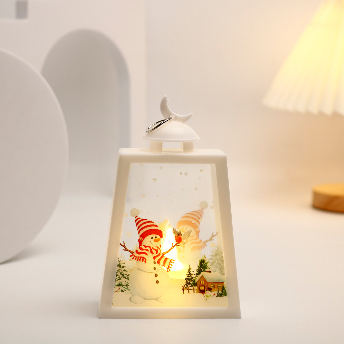 New cross-border Christmas decorative items, moon trapezoidal wind lamp ornaments, Christmas night lights, retro hand-held lamps, and Christmas decorative lighting fixtures full of atmosphere pic 9