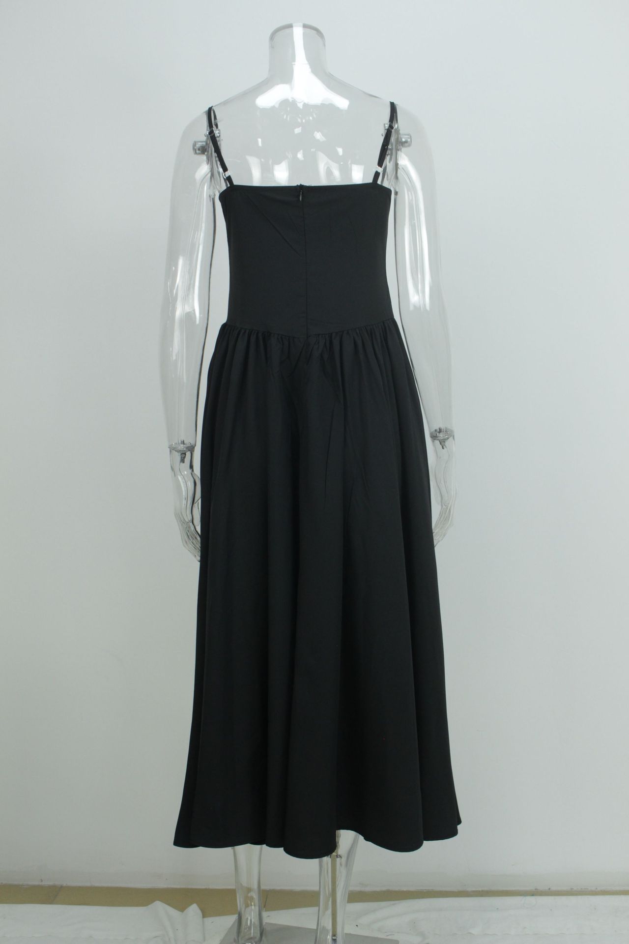 2026春季新款跨境欧美女装气质优雅法式复古收腰修身吊带连衣裙详情63