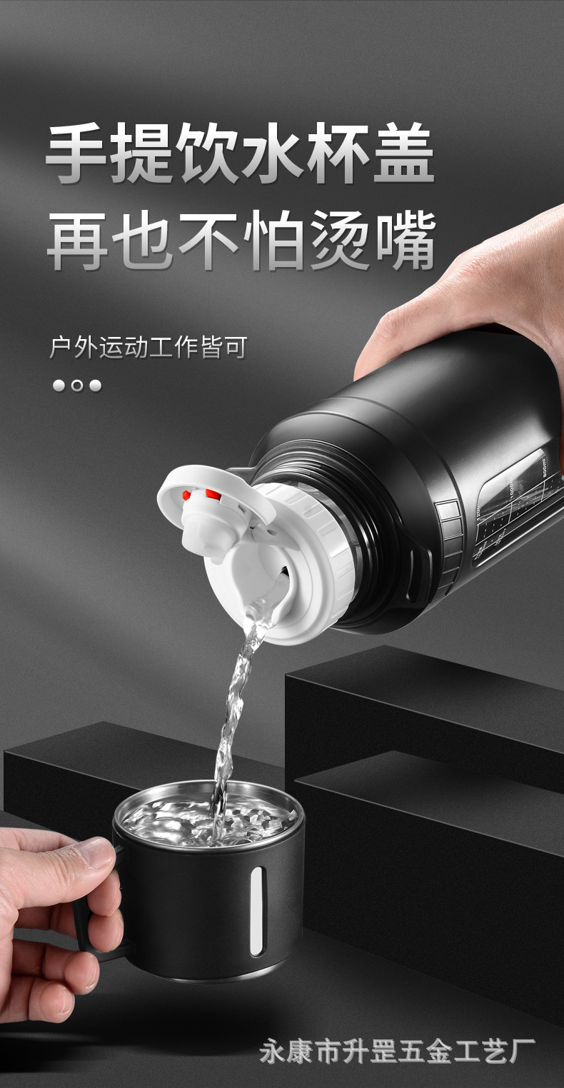 塑玻大容量玻璃杯耐高温泡茶杯2000ml便携防摔保温水杯子带盖批发详情3