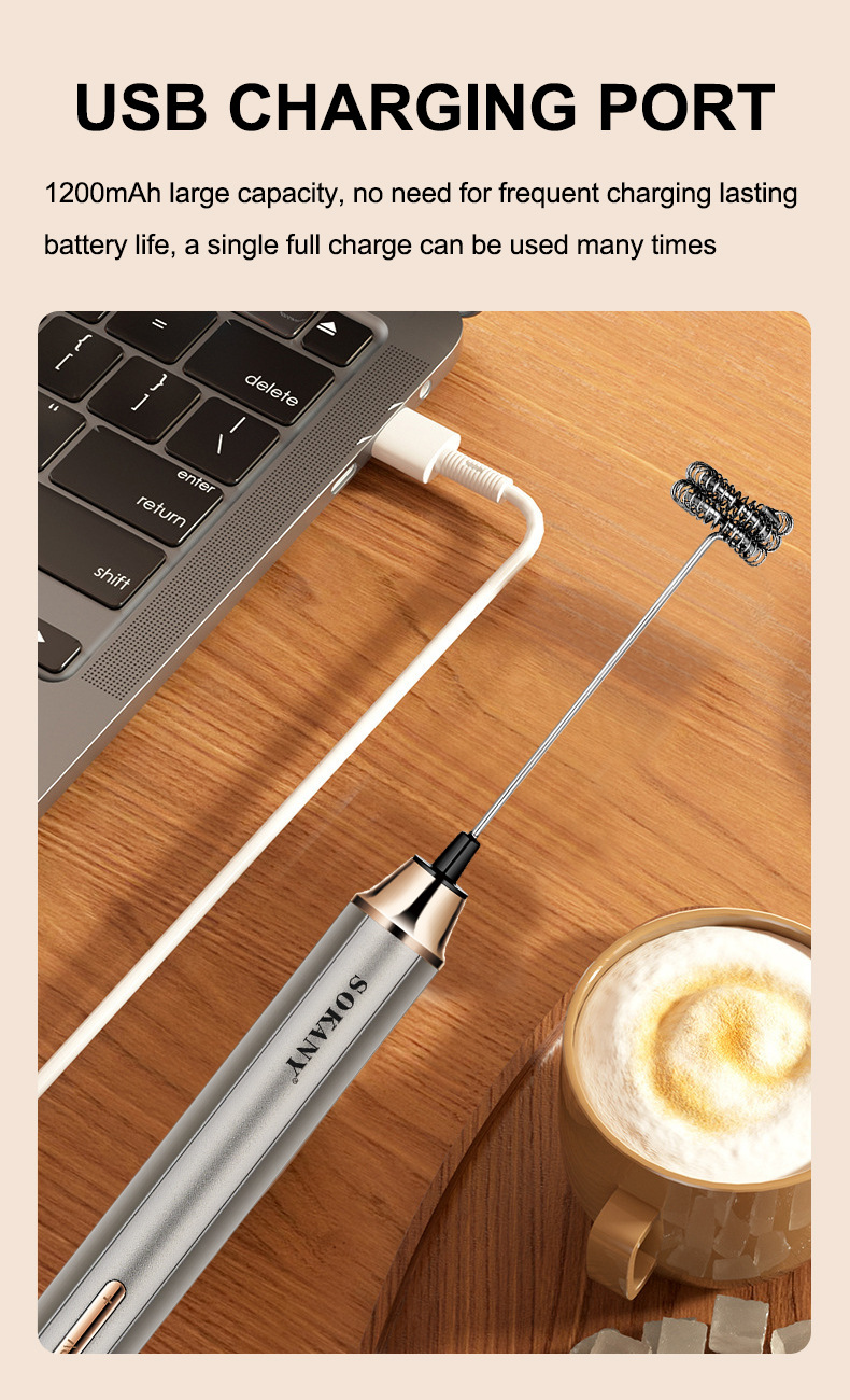 Cross-border SOKANY02018 Blender, Coffee mixer, handheld Milk foamer, Milk and Coffee foamer pic 8