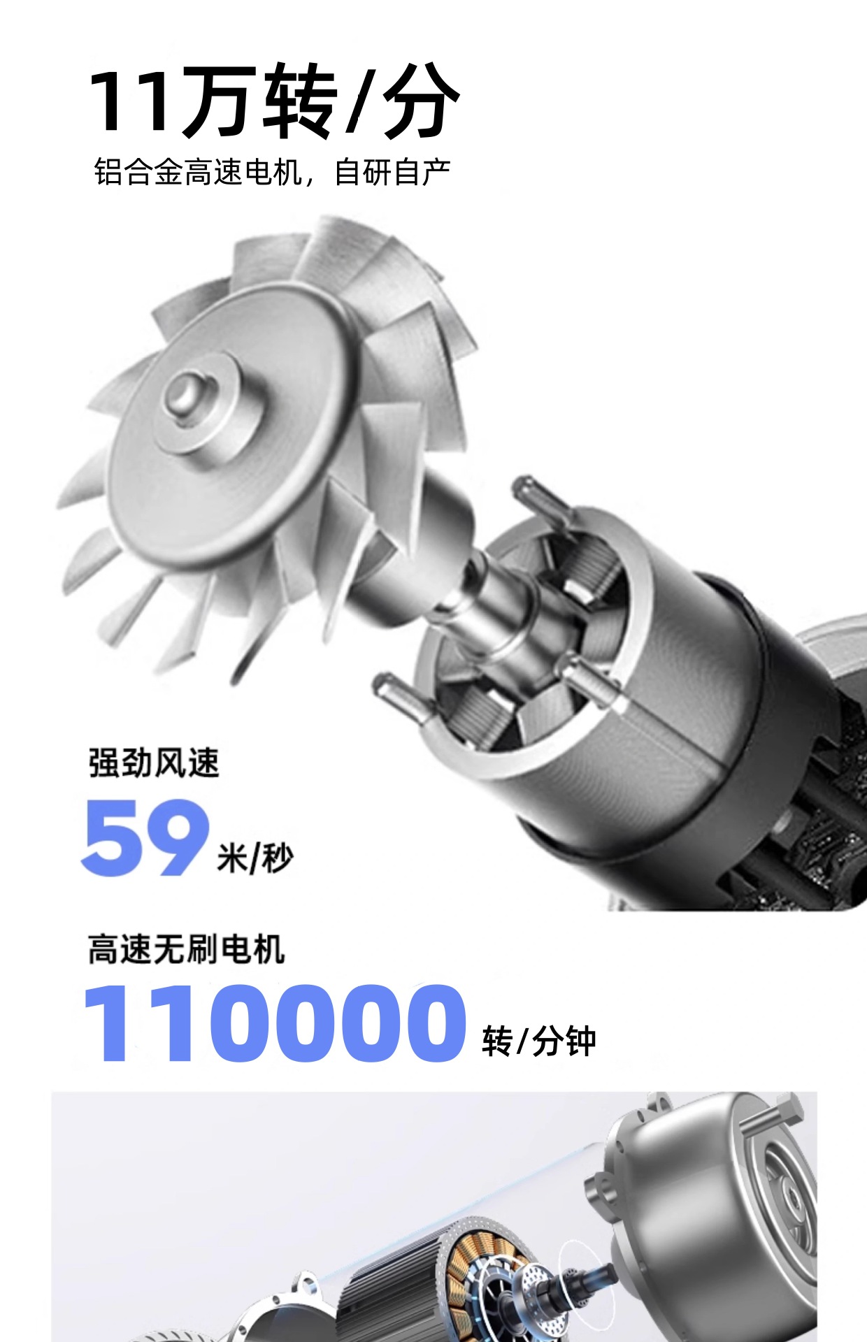 某森无叶高速电吹风机大功率不伤发家用静音Hairdryer详情3