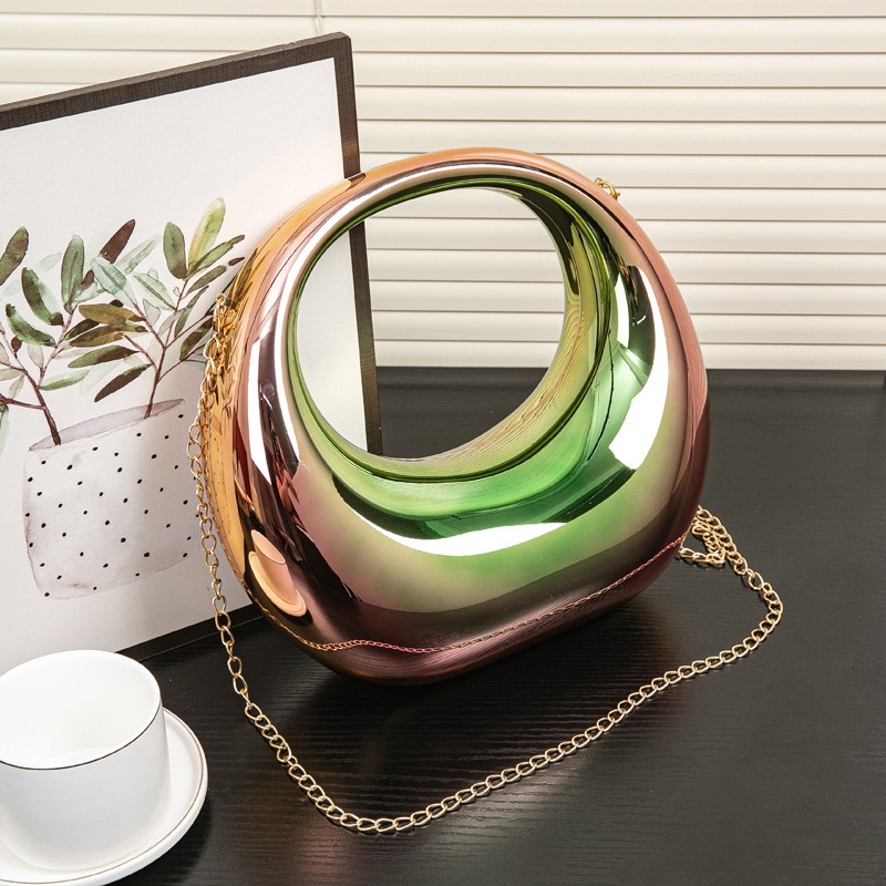 2024夏季新款欧美爆款弯月包晚宴包手提亚克力包跨境批发彩色炫彩详情21