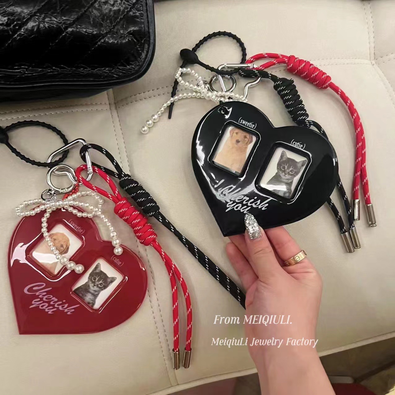 This is the same style baseball bag woven rope pendant as the Instagram blogger, featuring a high-end MIU series bag hanging rope and keychain decoration pic 19