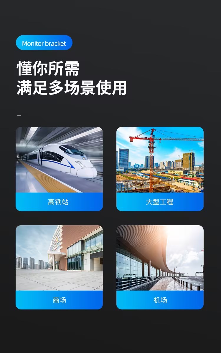 60cm监控器支架围墙壁装围栏铝合金L型鸭嘴万向节支架20*40*60*120详情5