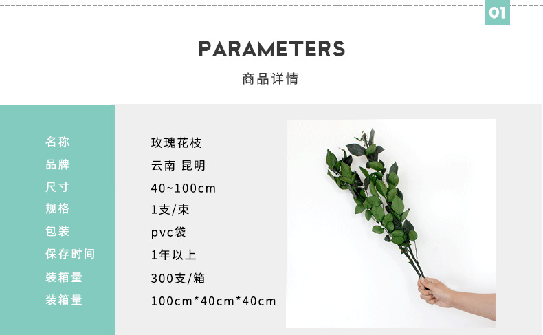 Eternal rose leaves, rose branches, prince rose branches, green long stems, diy flower arrangement materials pic 2