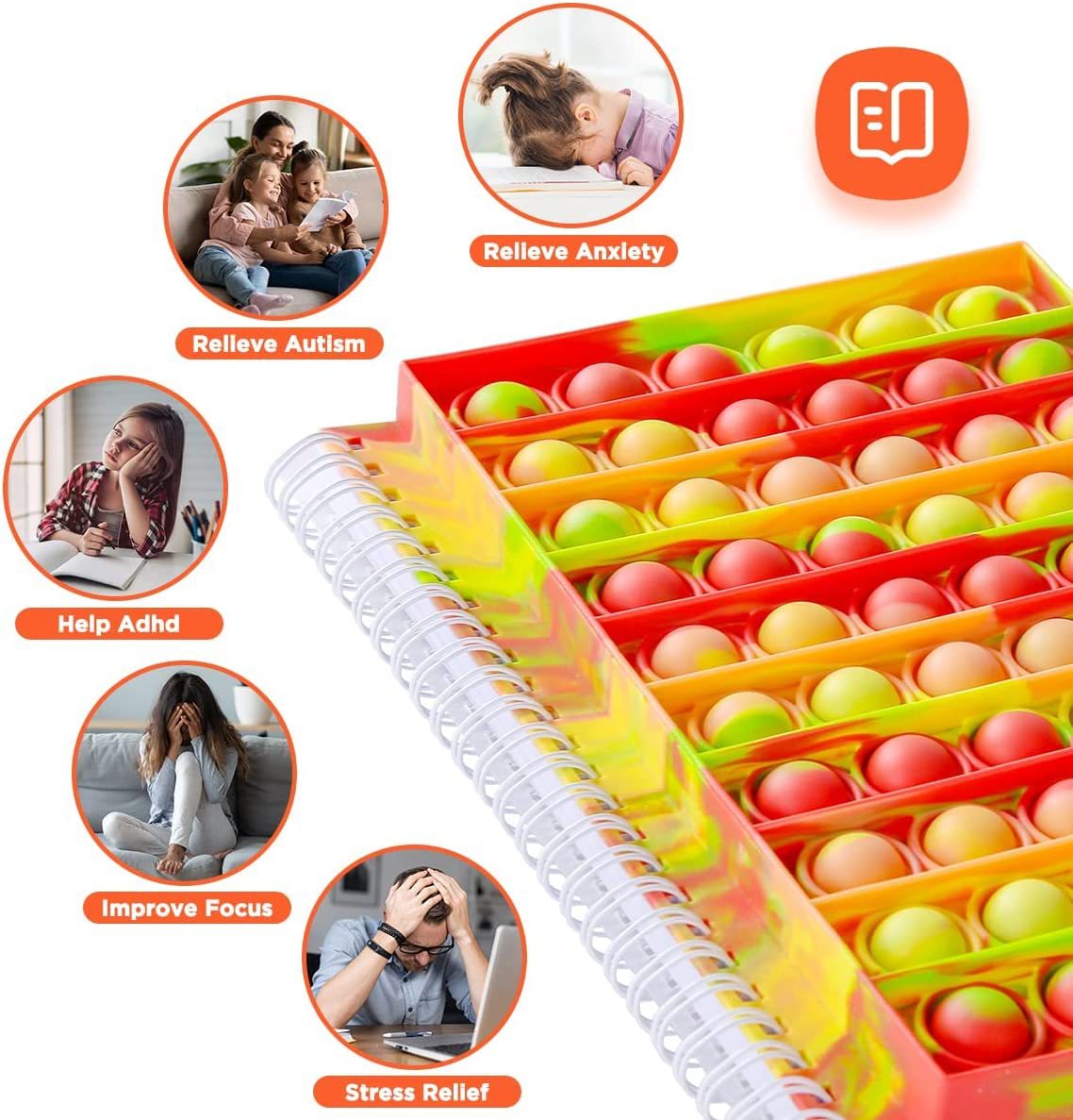 Wholesale cross-border Rainbow rodent Control Pioneer custom Unicorn stress-relieving bubble silicone loose-leaf notebook from the manufacturer pic 1