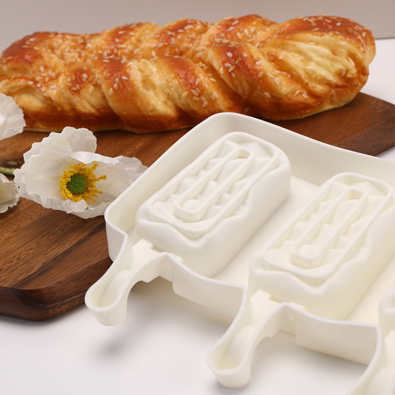 Creative 4-piece silicone ice cream mold, home DIY Popsicle ice cream mold, multi-purpose practical Popsicle pudding mold pic 2