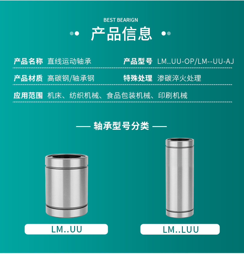 直线轴承LM/LMEUU6 8 10 12 13 16 20 25 30 35 40506080运动轴承详情6