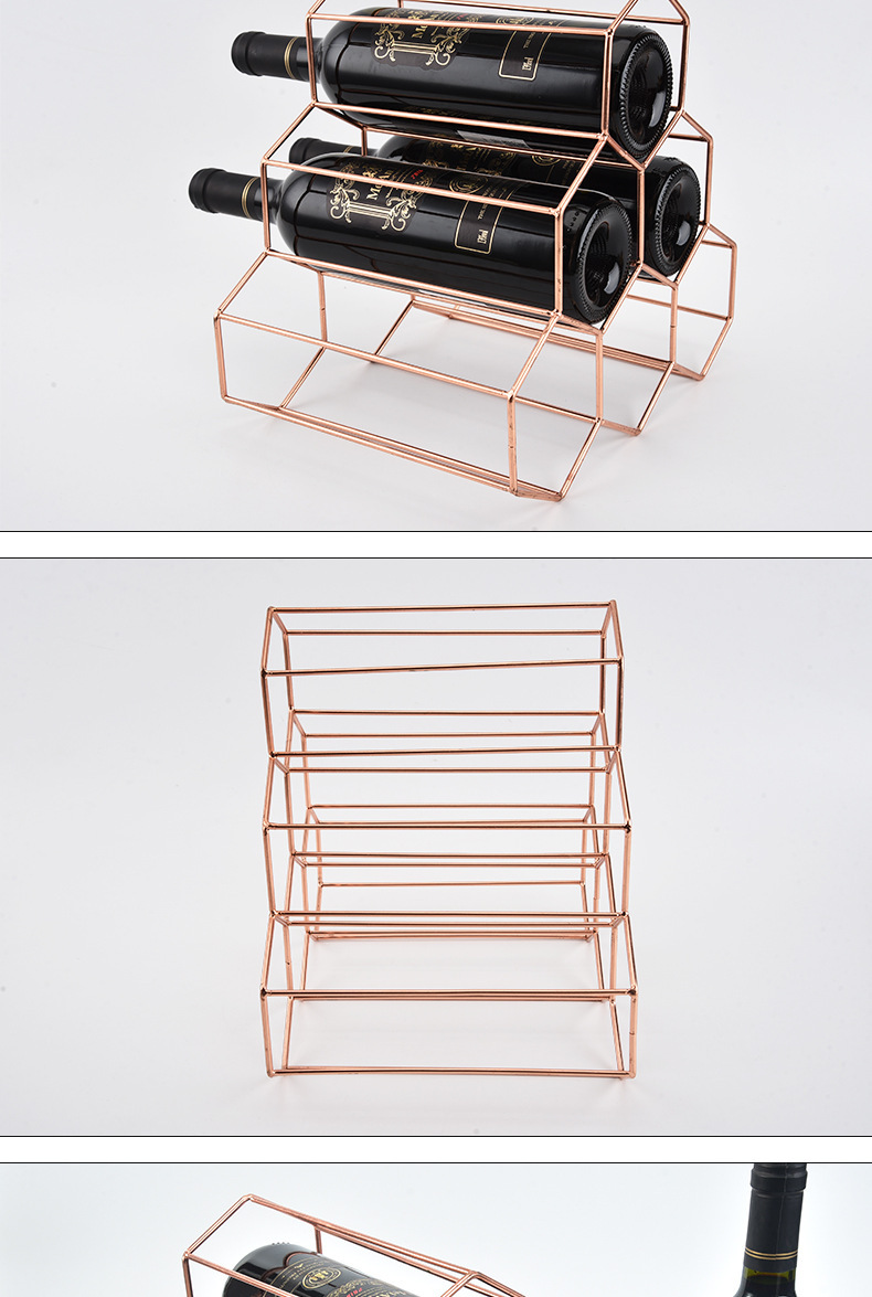 Ironwork wine rack, wine rack, Nordic model room home decoration, wine cabinet, display item, wine bottle storage rack, wine cabinet pic 13