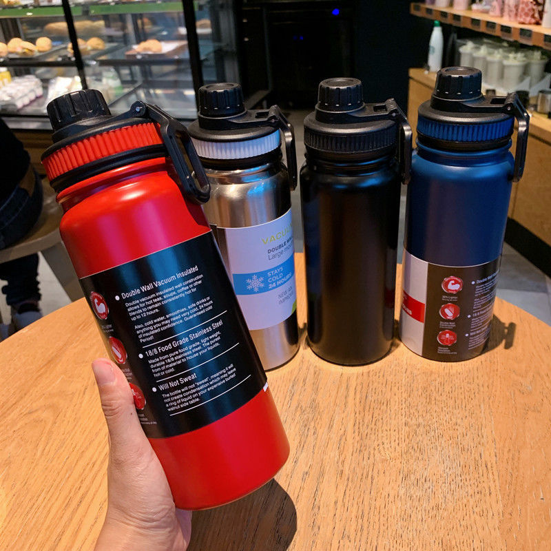 Cross-border 304 stainless steel insulated cup, outdoor portable mountain climbing sports water bottle, direct drinking, simple hand-held space pot pic 16