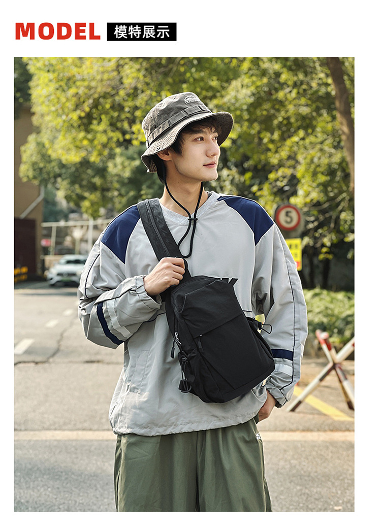 新款多功能防泼水双肩胸包男女轻便出游小背包男士户外登山斜挎包详情8