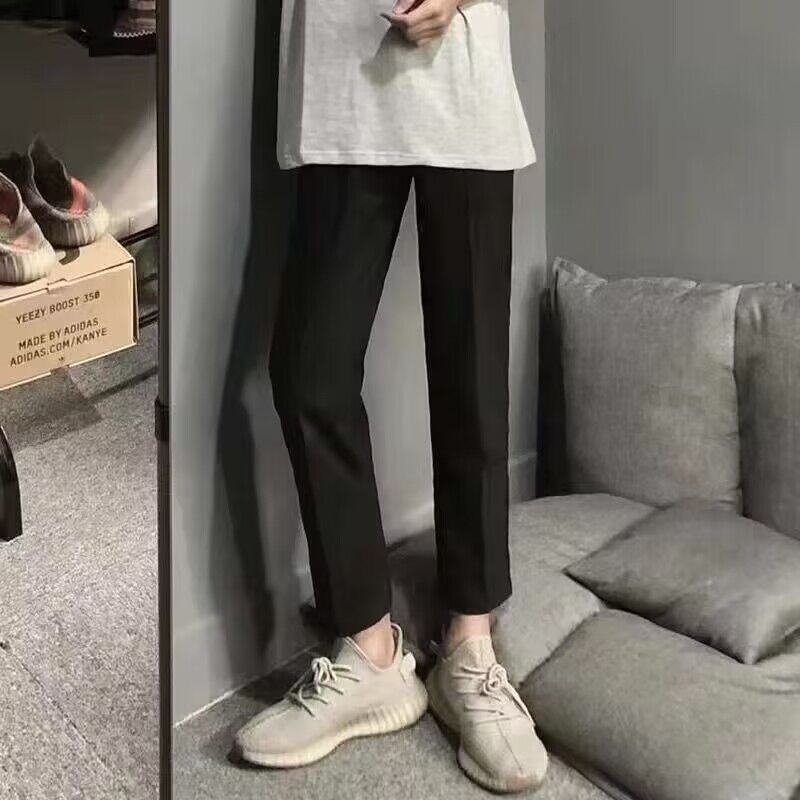 Verano slim marca de moda negro samurai pantalones pequeños espíritu social chicos tendencia pies pequeños recto nueve puntos pantalones casuales hombre pic 8