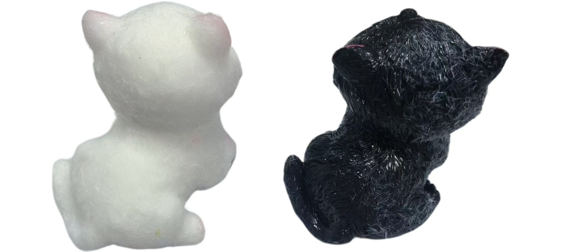 直销TPR软胶毛绒实心小猫捏捏乐黑猫白猫萌宠大团子卡通减压玩具详情9