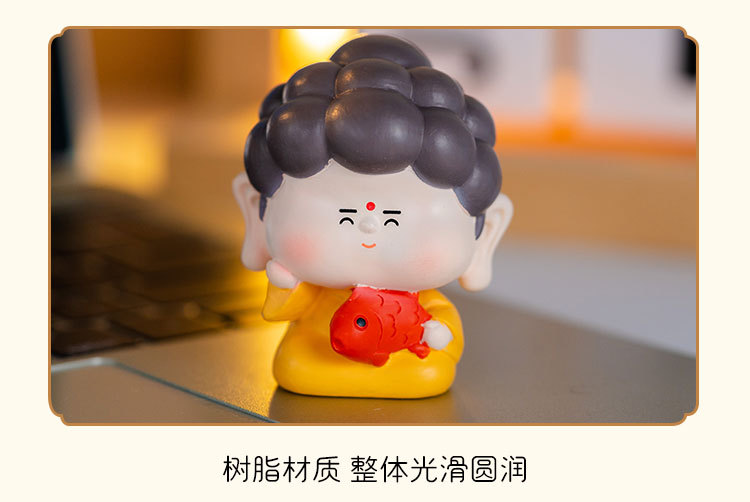 可爱卡通情绪稳定佛祖小摆件冰箱贴车载树脂工艺品客厅桌面装饰品详情11