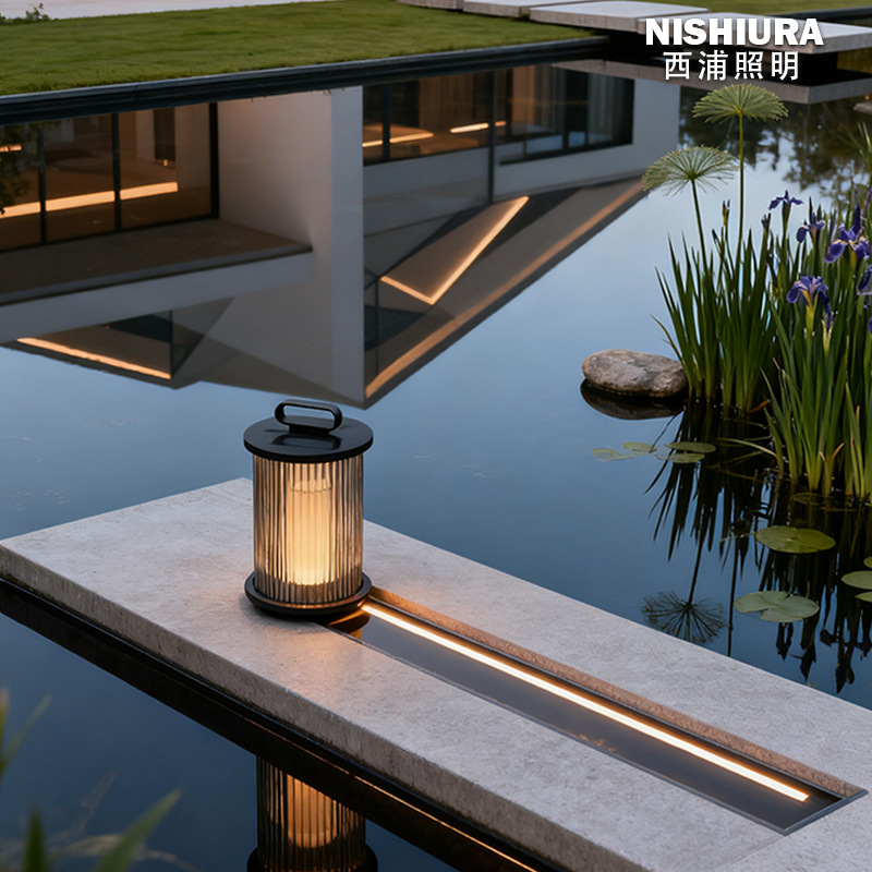 Cross-border ODM simple solar outdoor garden lamp, waterproof home garden villa decoration, wabi-sabi style lawn lamp pic 17