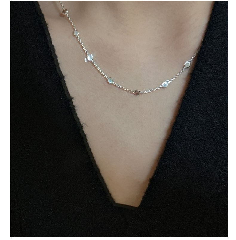 S925纯银意大利进口闪光时尚包珠项链韩式时尚感简约锁骨链批发详情8