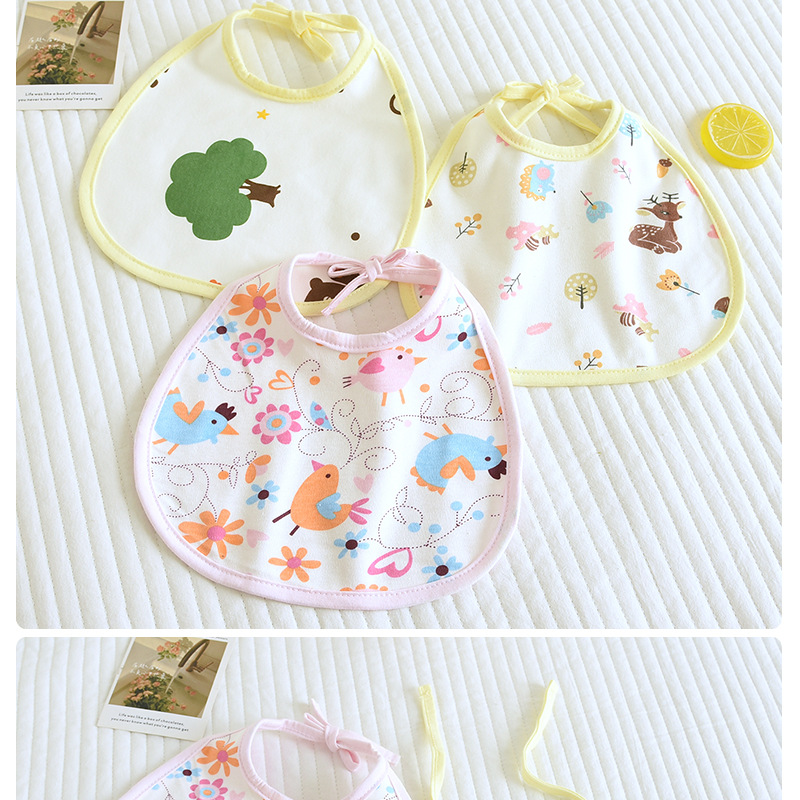 Newborn tie waterproof bib, cute little month-old baby print bib, adjustable infant saliva wipes pic 13