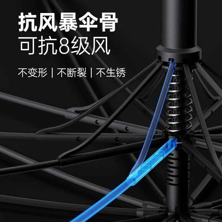 125cm高尔夫雨伞加大加厚直柄伞黑胶两用伞晴雨工厂批发一件代发详情5