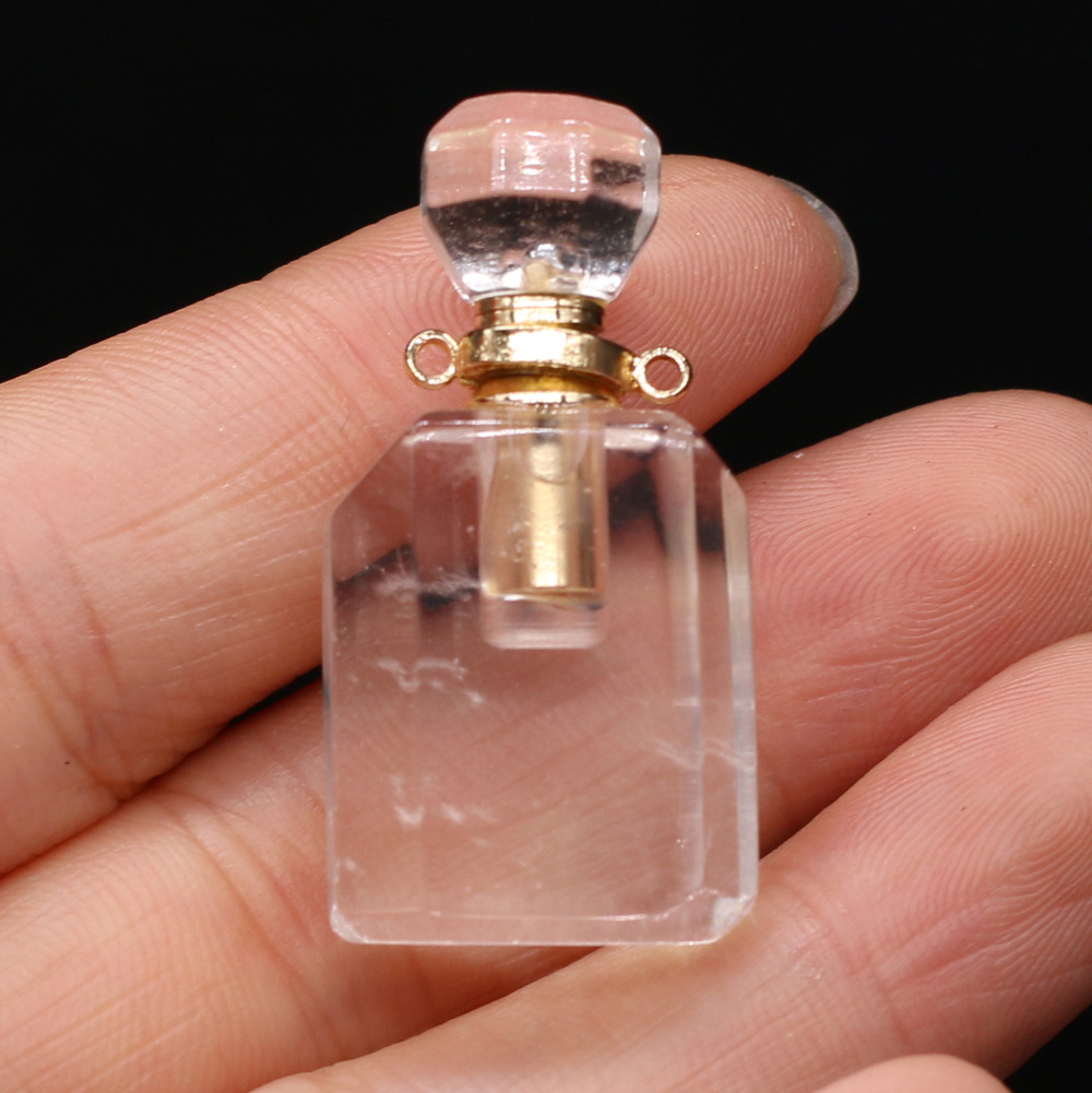 Exquisite natural semi-precious stone perfume bottles, white crystal, various shapes, DIY accessories, fashionable and exquisite wholesale production pic 55