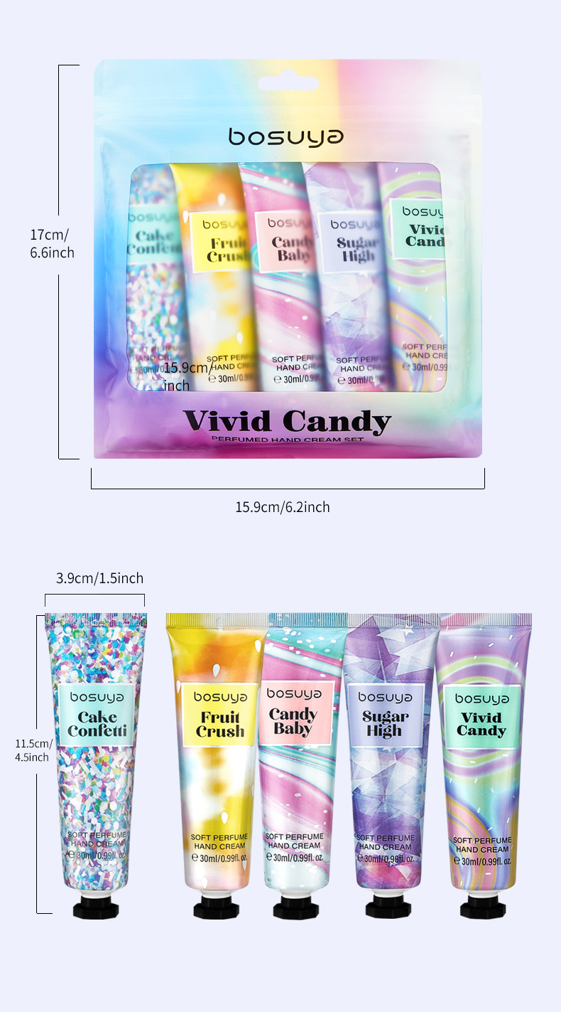 【 Cross-border Exclusive 】 Wholesale of 5-pack bosuya Perfume Hand Cream for Moisturizing, Hydrating and Refreshing Hand Cream pic 16