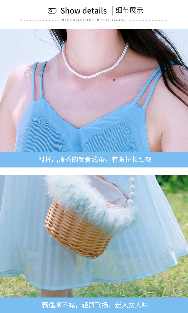 Bestseller 2025 New Summer seaside style Sanya vacation Halter dress for family of three pic 22