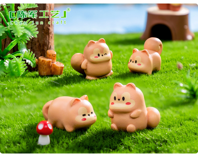 Micro-landscape creative, cute little squirrel drilling tree holes, diy garden landscaping decorations, hanging accessories, mini trinkets pic 39