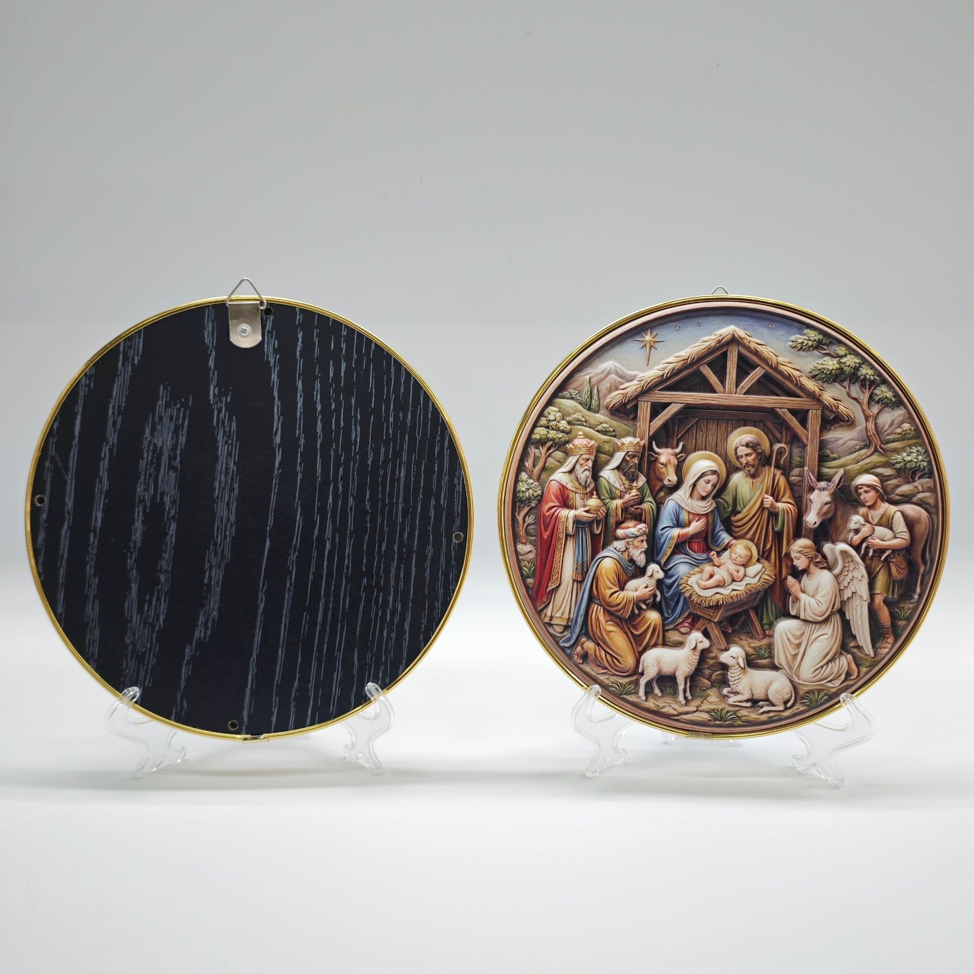 Cross-border resin export Christmas manger resin ornaments and pendants, church home decoration, three-dimensional relief handicrafts pic 6