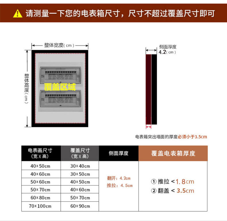 米奇电表箱装饰画带时钟表简约创意总闸配遮挡多媒体盒挂画免打孔详情31