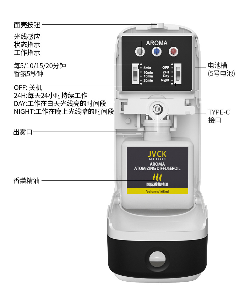 香薰机智能定时喷香机扩香厕所卫生间加香机酒店卧室香氛机精油详情19