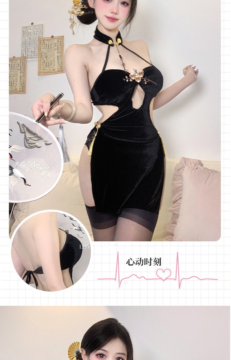 花之都性感情趣内衣床上旗袍国潮风情人节七夕节战袍纯欲床上内衣详情7