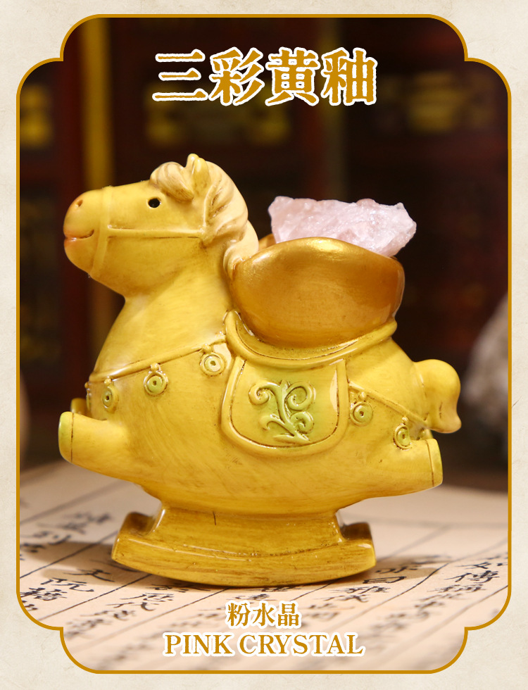 Tang Sancai cultural relics energy blind box, cartoon trendy toys, crystal design, resin handicrafts, ornaments, table ornaments, blind box pic 8