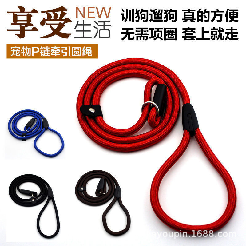 Pet dog leash chain supplies, P-chain dog walking leash, explosion-proof p leash, medium and large-sized golden Retriever pic 6