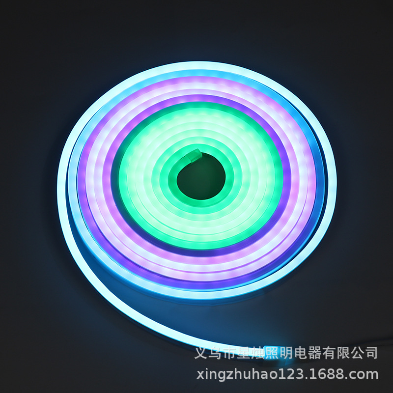 Iridescent neon light strip Silicone rgb12V low-voltage outdoor atmosphere waterproof flexible silicone light strip set led pic 6