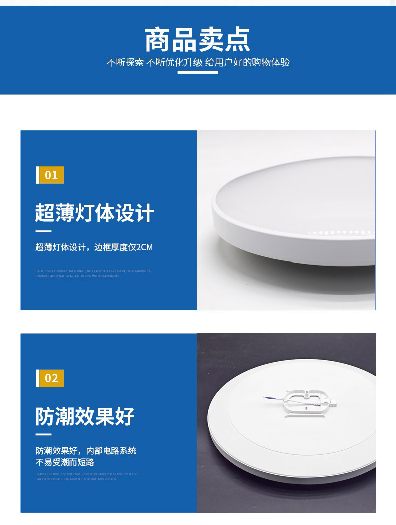Cross-border exclusive LED ceiling lights, bedroom lights, simple home living room lights, corridor and balcony ultra-thin three-proof ceiling lights pic 11