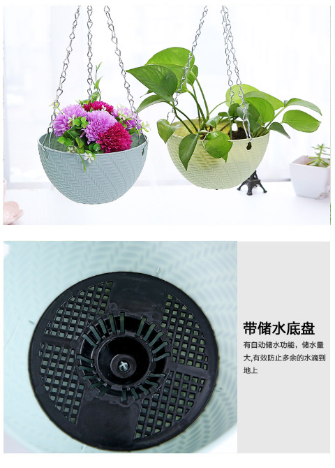 Suspended succulent plant, spider plant flowerpot, aerial cultivation of cymbidium goerpot, household green plant decoration plastic hanging basket pic 3