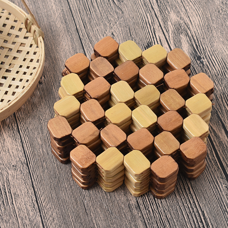 High-quality bamboo heat insulation pads, natural Nan bamboo heat-resistant table MATS, household dining table coasters and bowl MATS, high-temperature resistant heat-resistant pads pic 10