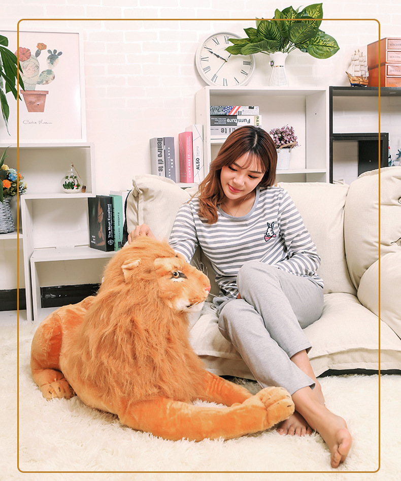 厂家批发老虎毛绒玩具东北虎玩偶梅花鹿安抚抱枕布娃娃跨境出口详情1